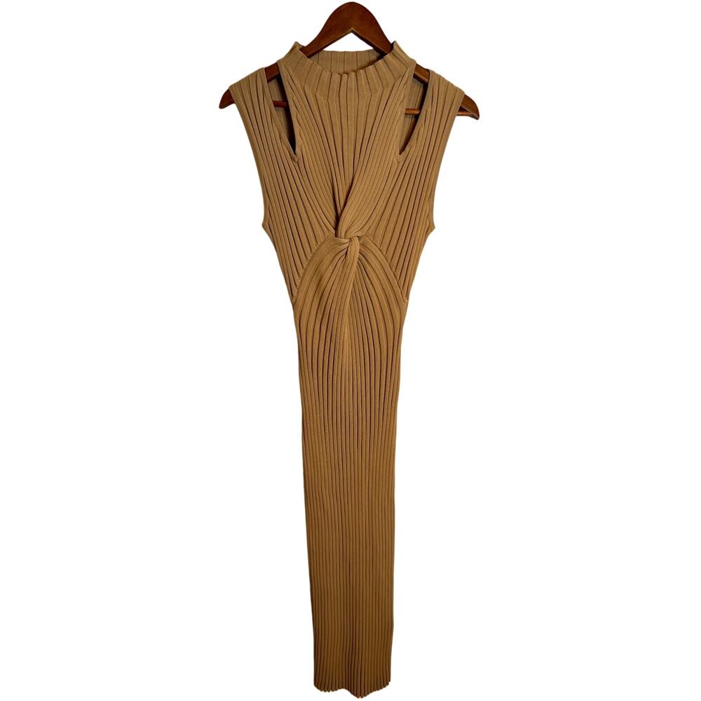 Acler Collins Twisted Rib Cutout Midi Dress Size 6 - Picture 3 of 7